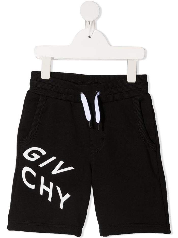 GIVENCHY KIDS Logo-print track shorts Black - MAISONDEFASHION.COM