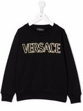 VERSACE KIDS Logo Sweatshirt Black - MAISONDEFASHION.COM
