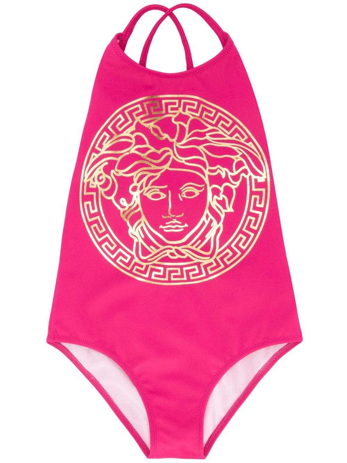 VERSACE KIDS medusa logo swimsuit pink - Maison De Fashion