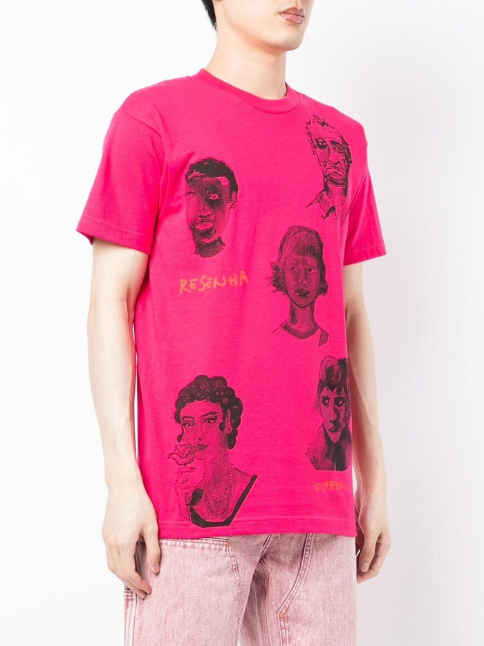 KIDSUPER Graphic-print short-sleeve T-shirt Pink - MAISONDEFASHION.COM