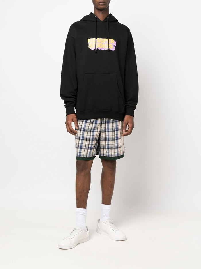 KIDSUPER Logo-print cotton hoodie Black - MAISONDEFASHION.COM