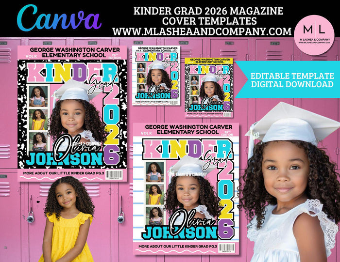 Kinder Grad 2026 Magazine Cover Templates (Canva)
