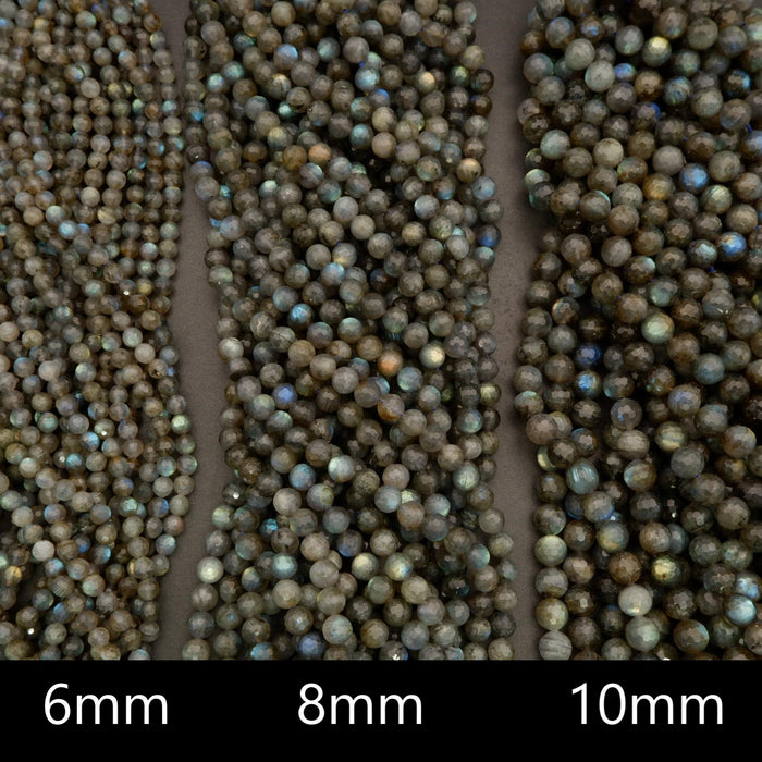 Labradorite · Faceted · Round · 6mm, 8mm, 10mm, Tejas Beads, Beads