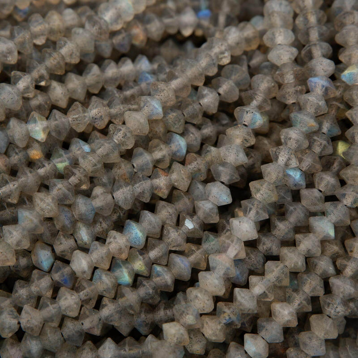 Labradorite · Microfaceted · Saucer · 3.5mm, 4mm, Tejas Beads, Beads