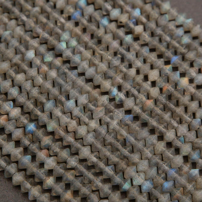 Labradorite · Microfaceted · Saucer · 3.5mm, 4mm, Tejas Beads, Beads