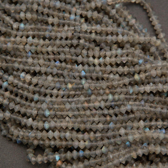 Labradorite · Microfaceted · Saucer · 3.5mm, 4mm, Tejas Beads, Beads