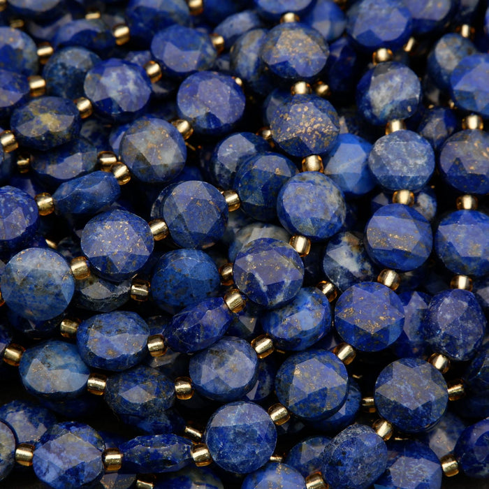 Lapis Lazuli · Faceted · Coin · 10mm, Tejas Beads, Beads