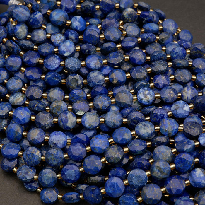 Lapis Lazuli · Faceted · Coin · 10mm, Tejas Beads, Beads