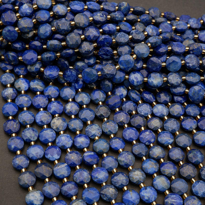 Lapis Lazuli · Faceted · Coin · 10mm, Tejas Beads, Beads