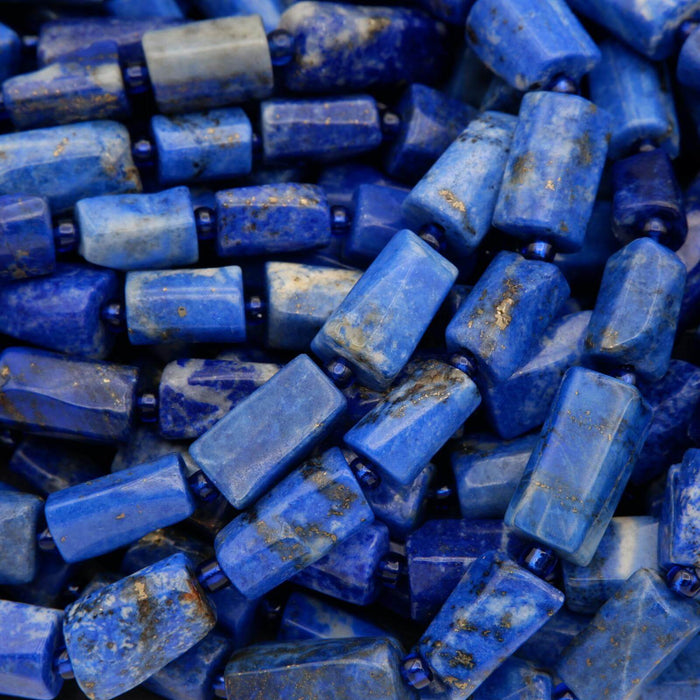 Lapis Lazuli · Smooth · Freeform Tube · 8mm, Tejas Beads, Beads