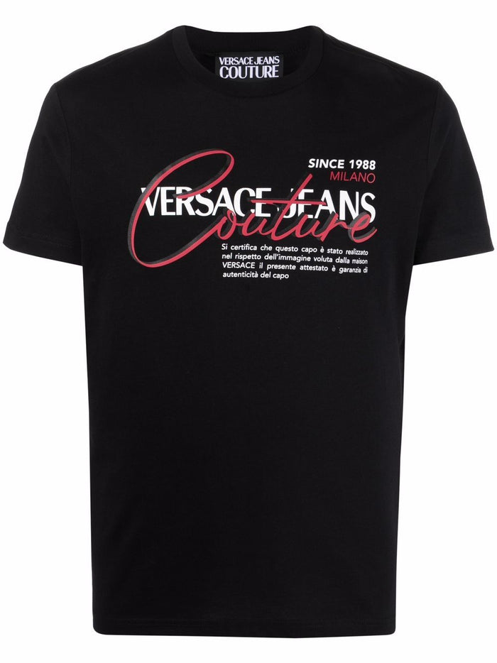 VERSACE Logo Print T-Shirt Black - MAISONDEFASHION.COM