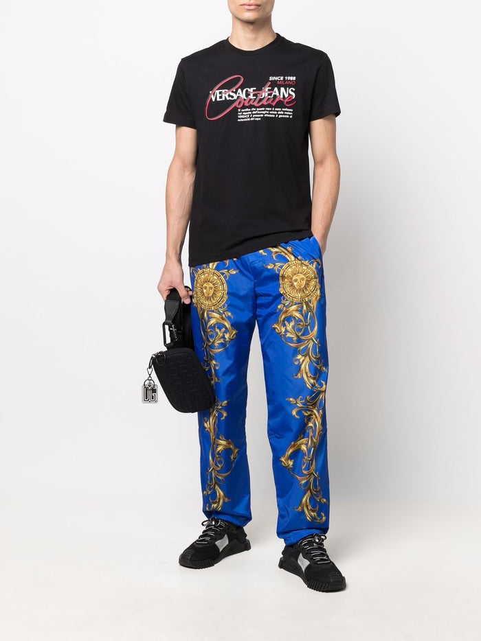 VERSACE Logo Print T-Shirt Black - MAISONDEFASHION.COM