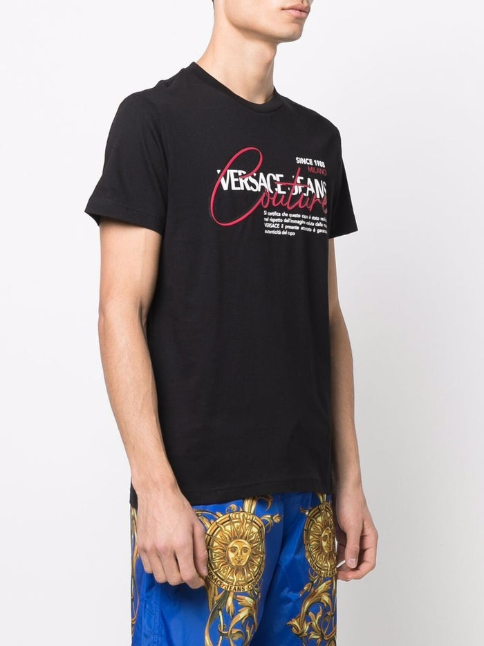 VERSACE Logo Print T-Shirt Black - MAISONDEFASHION.COM