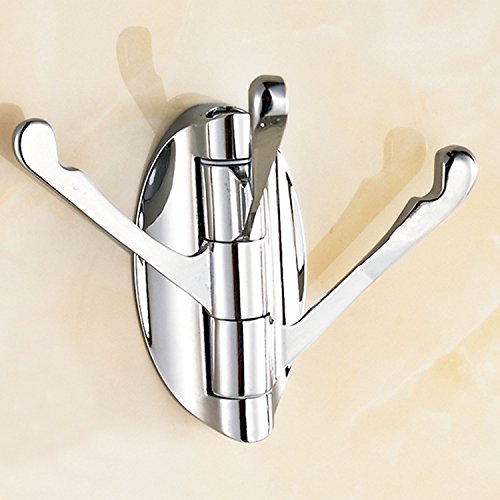 LonkerÂ SOLID METAL Swivel Hook Heavy Duty Folding Swing Arm Triple Coat Hook with Multi Three Foldable Arms Towel/Clothes Hanger for Bathroom Kitchen Garage Wall Mount Brushed Nickel(silver)
