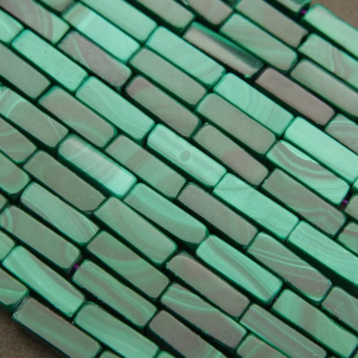Malachite · Smooth · Square Tube · 4mm, Tejas Beads, Beads