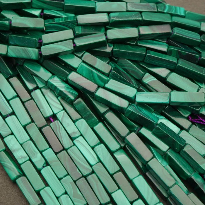 Malachite · Smooth · Square Tube · 4mm, Tejas Beads, Beads