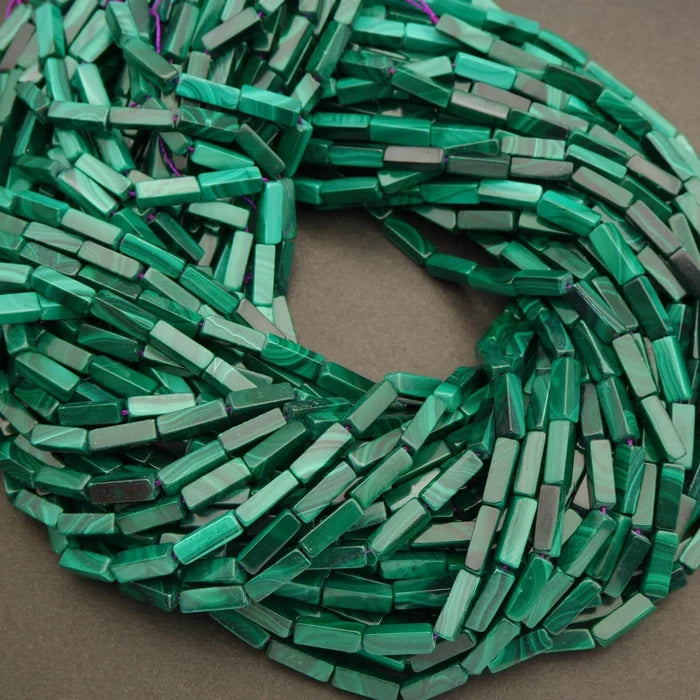 Malachite · Smooth · Square Tube · 4mm, Tejas Beads, Beads