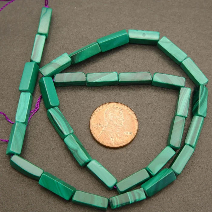Malachite · Smooth · Square Tube · 4mm, Tejas Beads, Beads