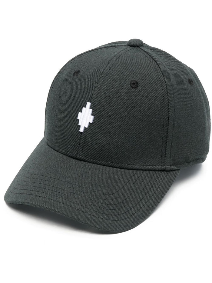 MARCELO BURLON Cross Logo Baseball Cap Black - MAISONDEFASHION.COM