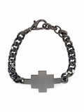 MARCELO BURLON Cross Logo Bracelet Black - MAISONDEFASHION.COM