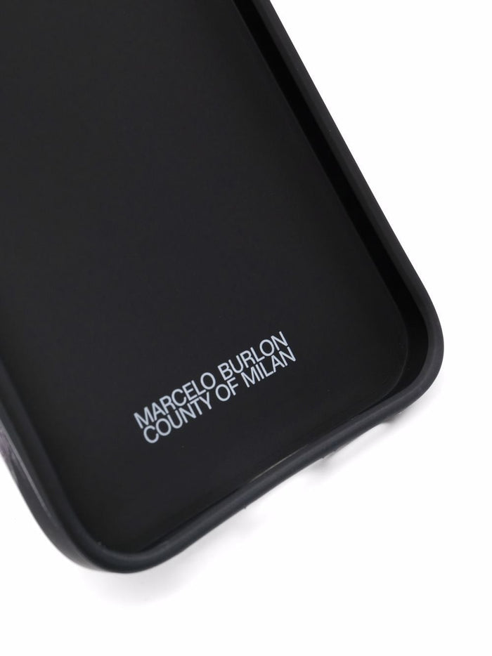 MARCELO BURLON Wings Print iPhone 12 Case Black - MAISONDEFASHION.COM