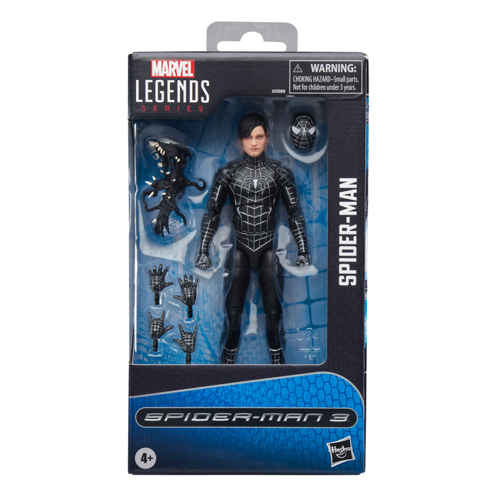 Marvel Legends - Spider-Man 3 (2007 Movie) - Spider-Man (Symbiote Black Suit) Action Figure (G0589) LOW STOCK