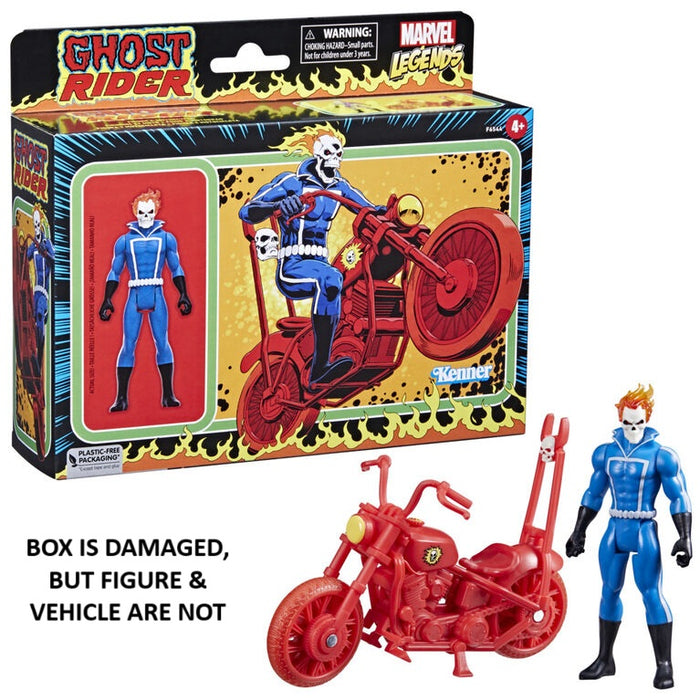 Marvel Legends: Retro - 3.75-inch Collection - Ghost Rider Figure with Motorcycle (F6544) DAMAGED BOX LOW STOCK