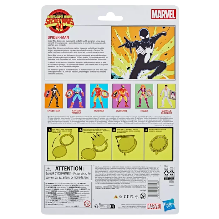 Marvel Legends Series - Secret Wars Spider-Man (Black Suit) Retro Action Figure (G0779)