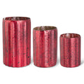 Matte Red Mercury Glass Fluted Vase