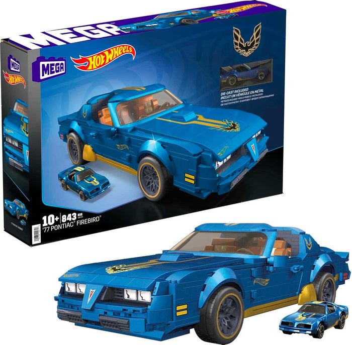 Mega - Adult Builders - Hot Wheels - 1977 Pontiac Firebird Racecar Model Building Toy (HKF85) LAST ONE!