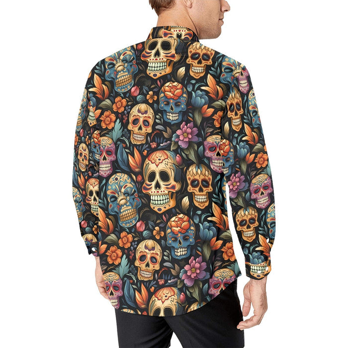 Men's Skulls Long Sleeve Shirt - Everything Skull Clothing Merchandise and Accessories