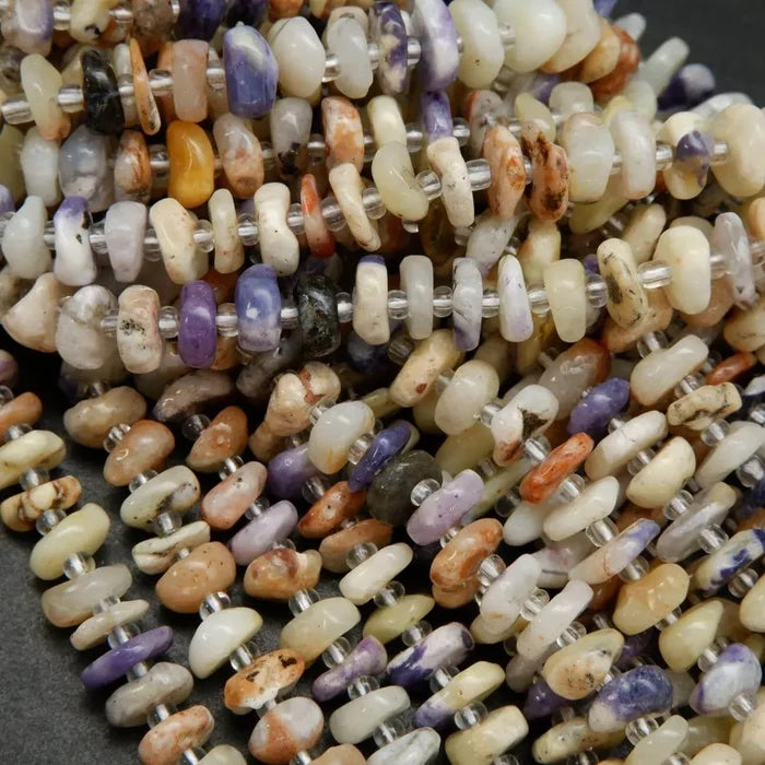 Freeform Disk Shape Opal Beads With Spacers