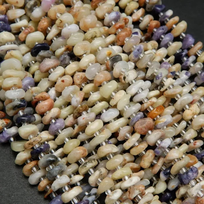 Freeform Disk Shape Opal Beads With Spacers