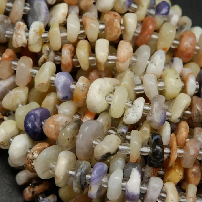 Freeform Disk Shape Opal Beads With Spacers
