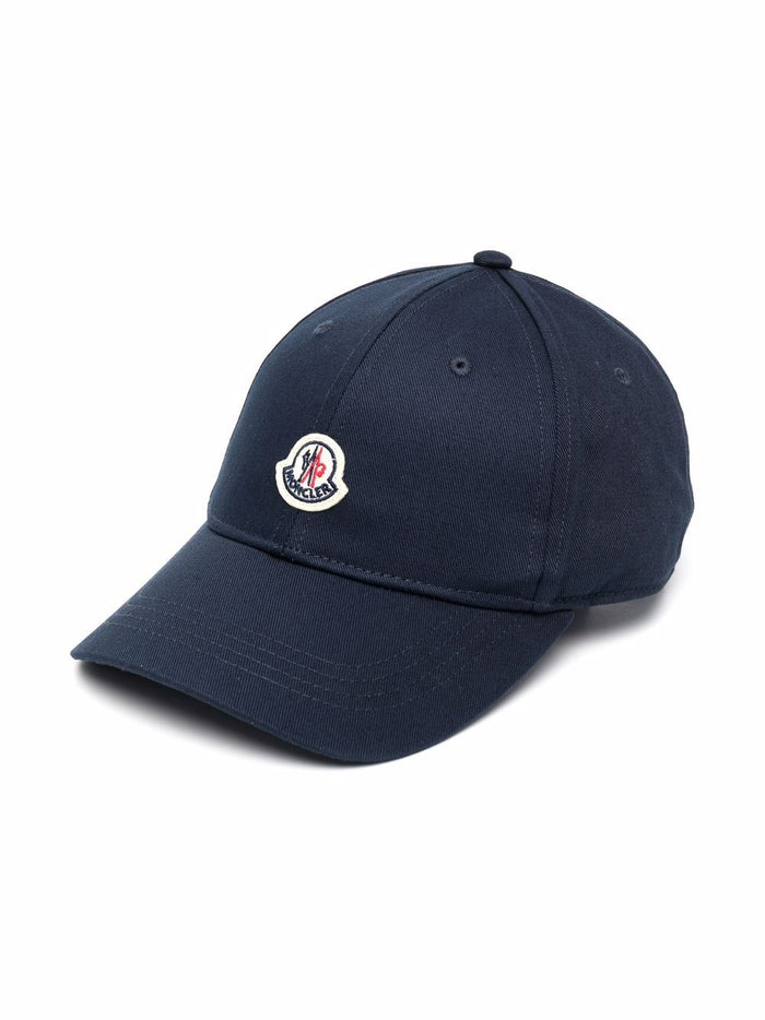 MONCLER KIDS Logo-Patch Baseball Cap Navy Blue - MAISONDEFASHION.COM