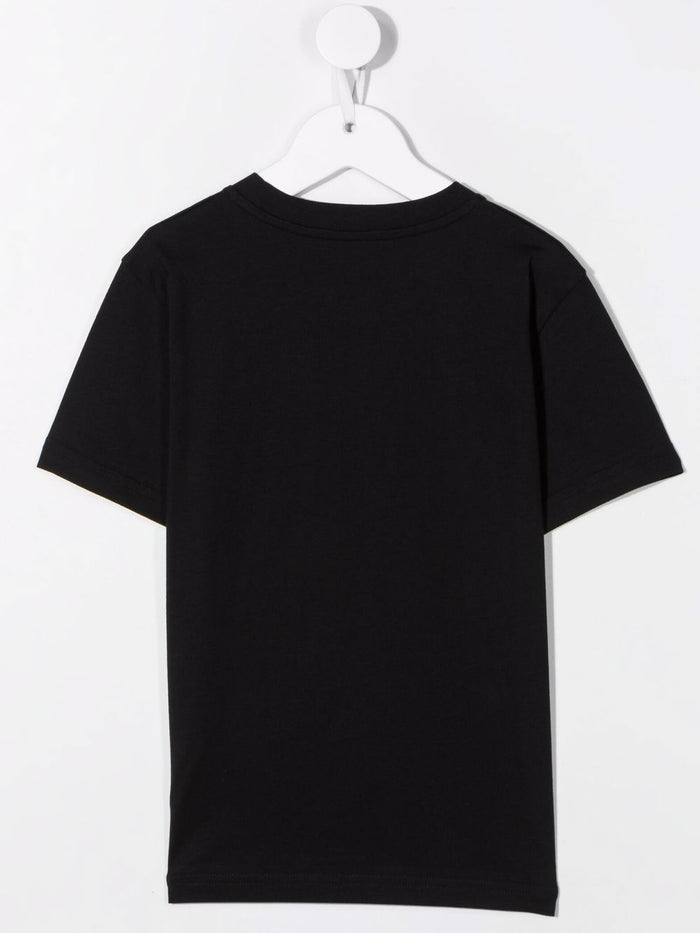 MONCLER KIDS Logo Patch T-Shirt Black - MAISONDEFASHION.COM