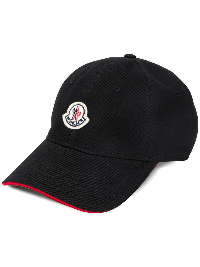 MONCLER Logo Cap Black - MAISONDEFASHION.COM