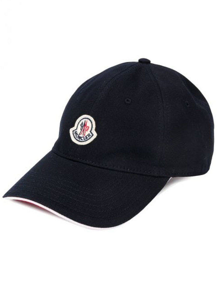 MONCLER Logo Cap Navy - MAISONDEFASHION.COM