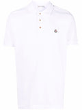 MONCLER Logo Patch Polo Shirts White - MAISONDEFASHION.COM