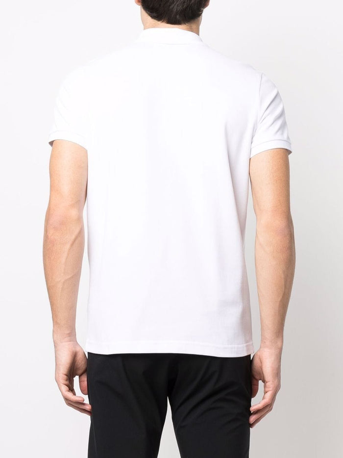 MONCLER Logo Patch Polo Shirts White - MAISONDEFASHION.COM