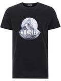 MONCLER logo print graphic t-shirt black - Maison De Fashion