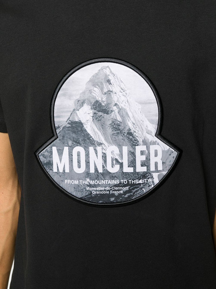 MONCLER logo print graphic t-shirt black - Maison De Fashion