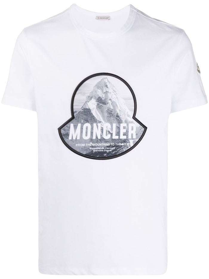 MONCLER logo print graphic t-shirt white - Maison De Fashion