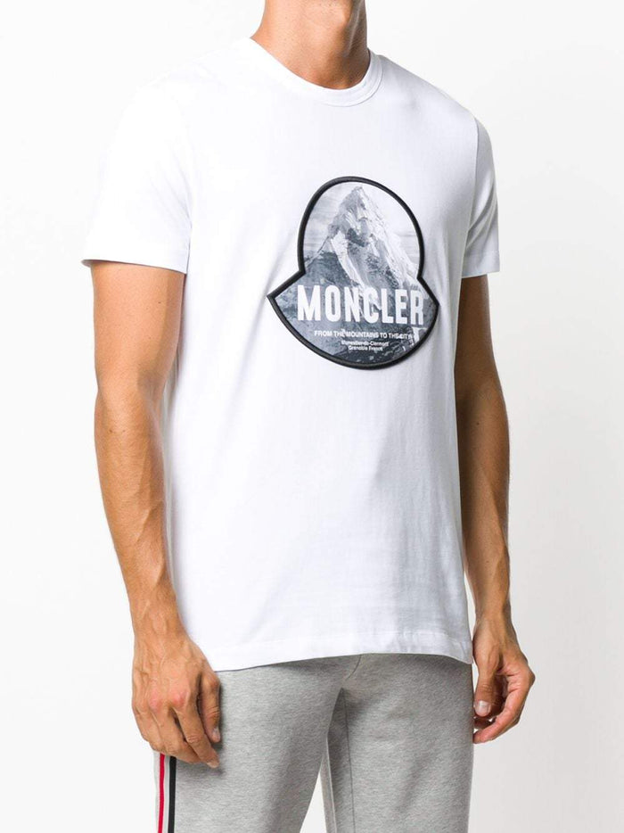 MONCLER logo print graphic t-shirt white - Maison De Fashion