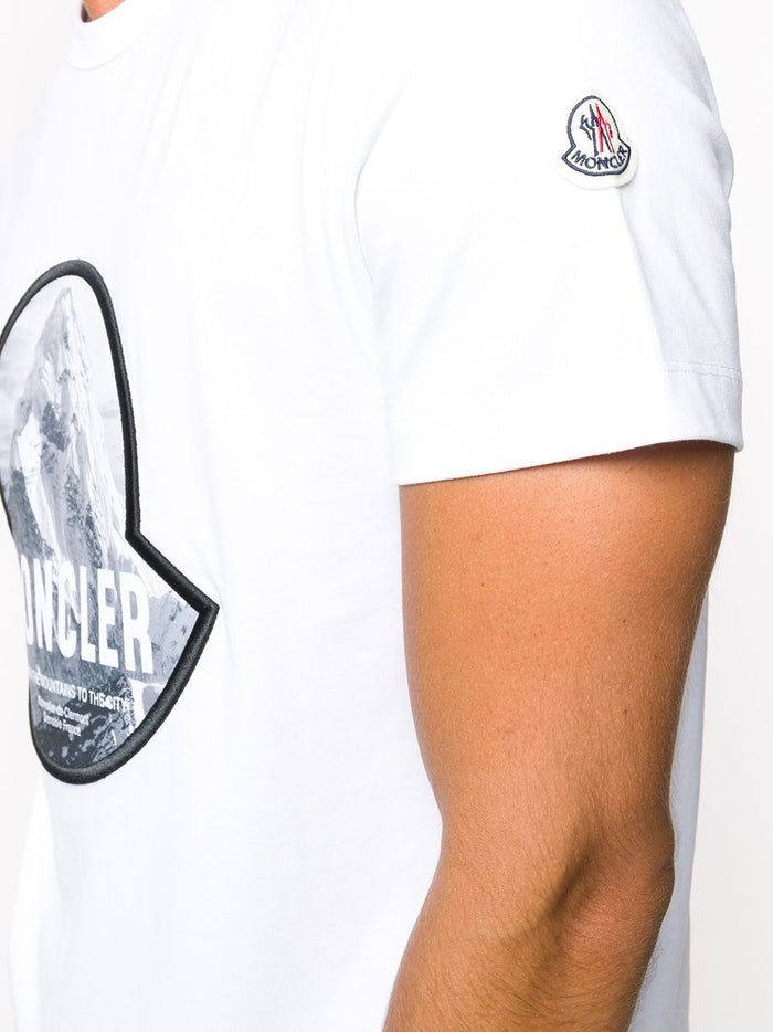 MONCLER logo print graphic t-shirt white - Maison De Fashion