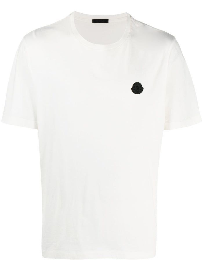 MONCLER Rubber Logo T-Shirt Off White - Maison De Fashion