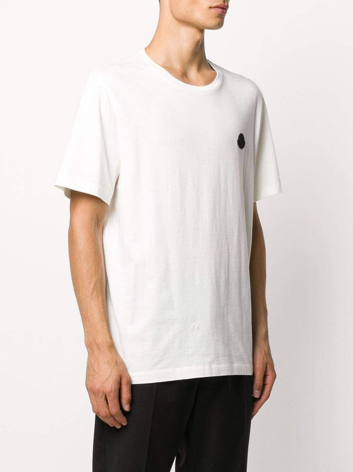 MONCLER Rubber Logo T-Shirt Off White - Maison De Fashion