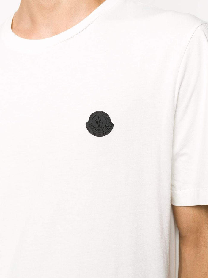 MONCLER Rubber Logo T-Shirt Off White - Maison De Fashion