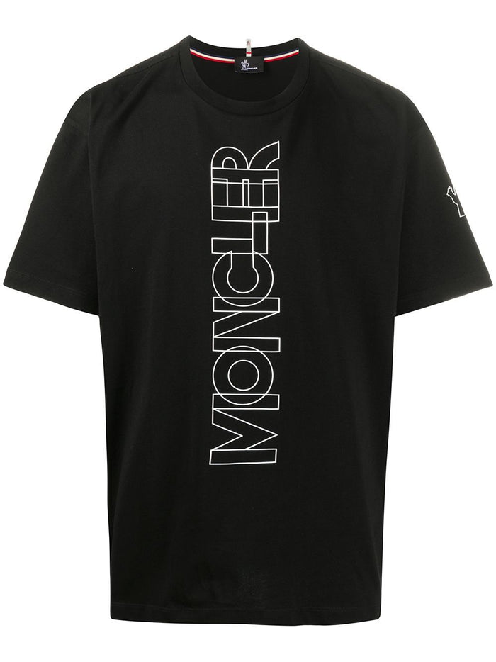 MONCLER Vertical Logo T-Shirt Black - Maison De Fashion