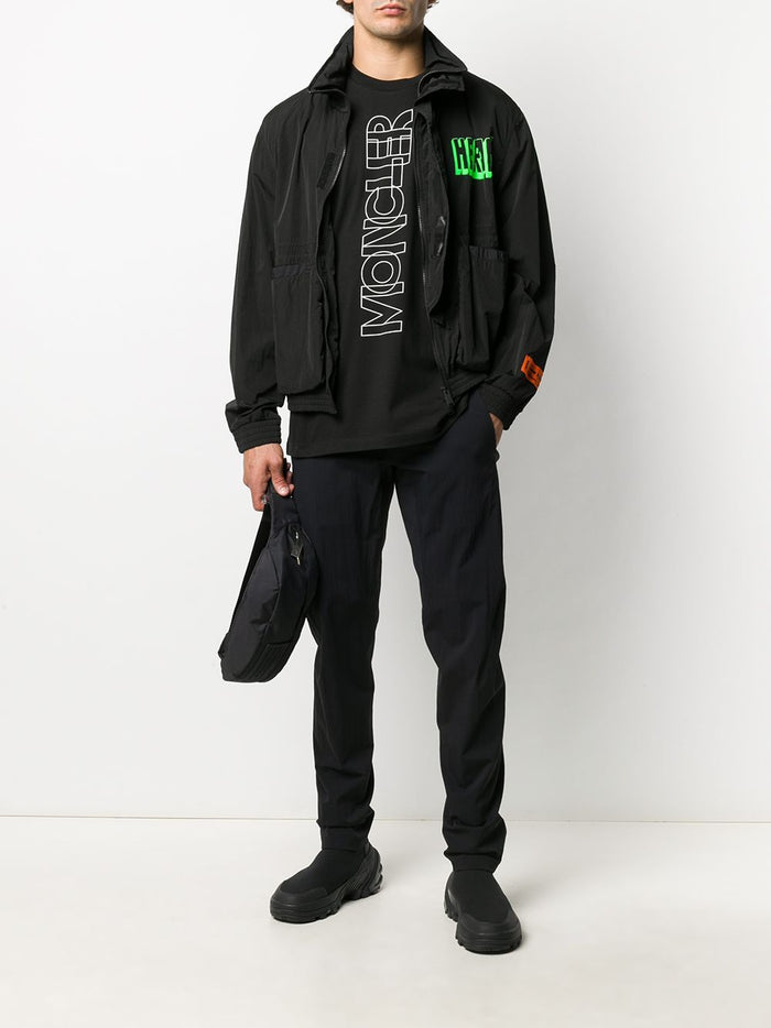 MONCLER Vertical Logo T-Shirt Black - Maison De Fashion